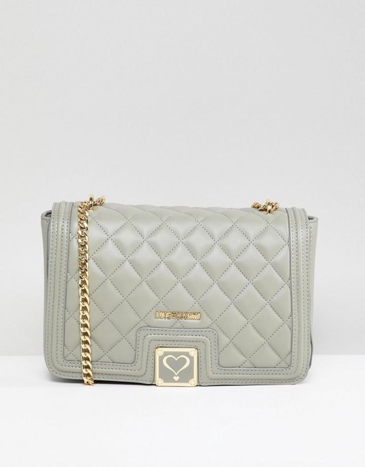 Love Moschino Chain Strap Quilted Bag - Gray
