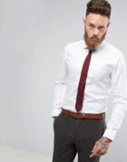 Moss London Premium Skinny Smart Shirt In Texture - White