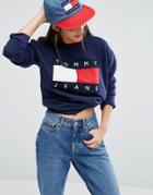 Tommy Jeans Oversize Logo Sweatshirt - Navy