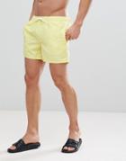 Asos Swim Shorts In Pastel Yellow Short Length - Yellow