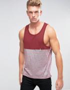 Brave Soul Solid Top Tank With Stripes - Red