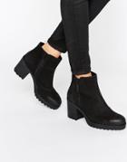 Vagabond Grace Black Leather Ankle Boots - Black