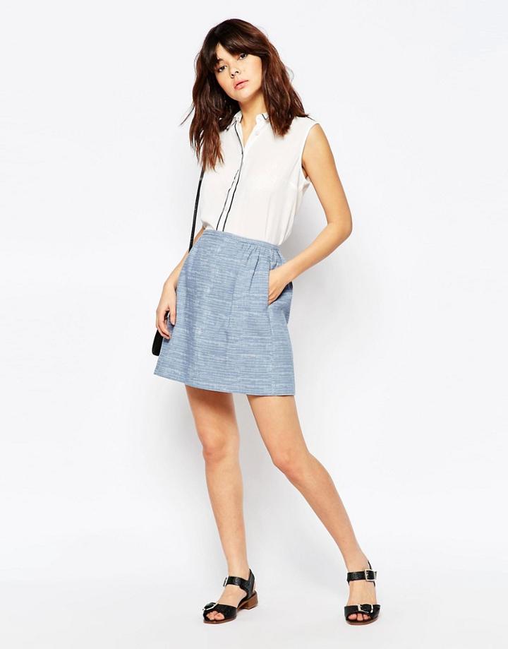 See By Chloe Chambray Mini Skirt - Multi