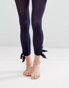 Gipsy Tie Side Footless Tights - Blue