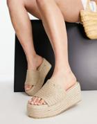 South Beach Platform Espadrille Wedge Sandals In Natural-neutral