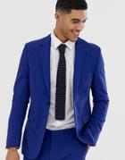 Burton Menswear Wedding Skinny Fit Suit Jacket In Blue