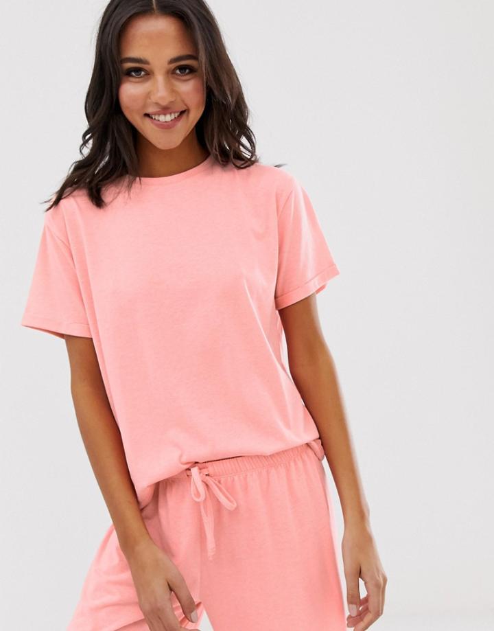Asos Design Mix & Match Pyjama Jersey Tee-red