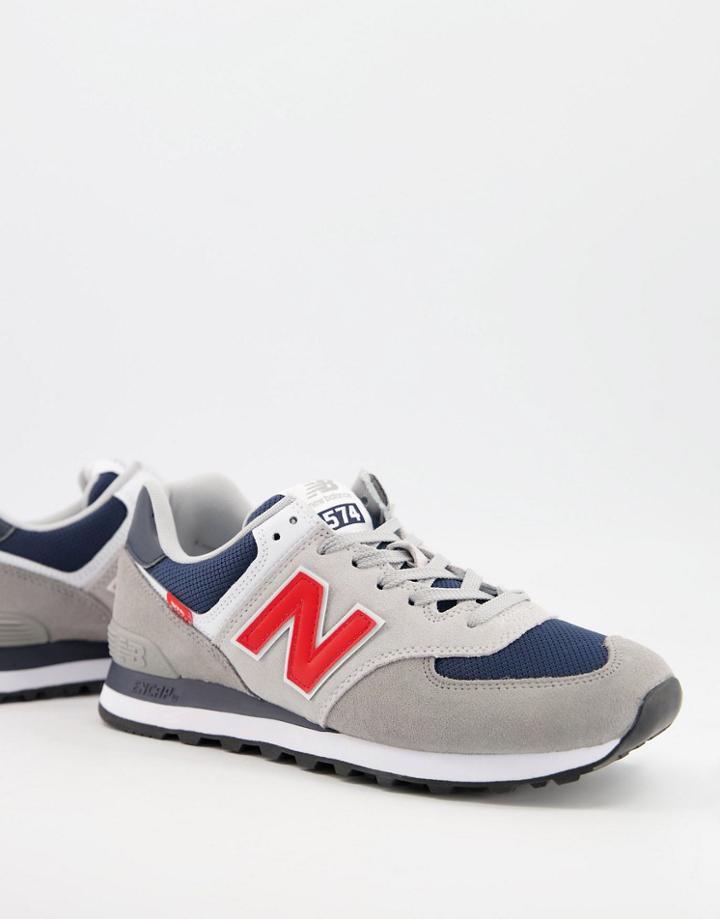 New Balance 574 Sneakers In Off-white And Navy