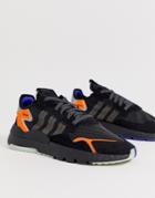 Adidas Originals Nite Jogger Sneakers In Black-white