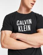 Calvin Klein Chest Logo Relaxed Fit Swim T-shirt In Black