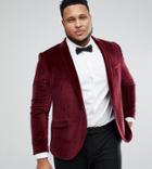 Heart & Dagger Plus Skinny Velvet Blazer - Red