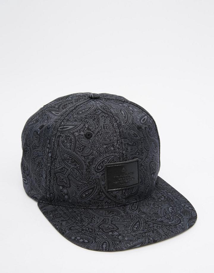 Asos Snapback Cap In Navy Paisley Print - Navy