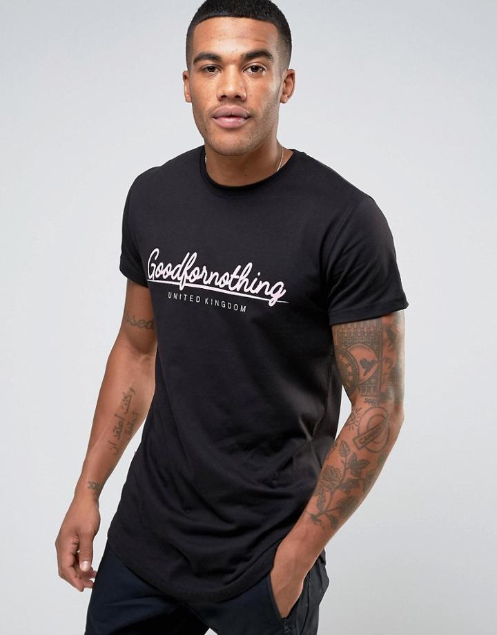 Good For Nothing T-shirt With Logo - Black