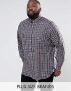 Tommy Hilfiger Plus Check Shirt Buttondown Regular Fit In Gray Heather - Gray