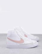 Nike Blazer Mid '77 Vntg Sneakers In White/pink Oxford