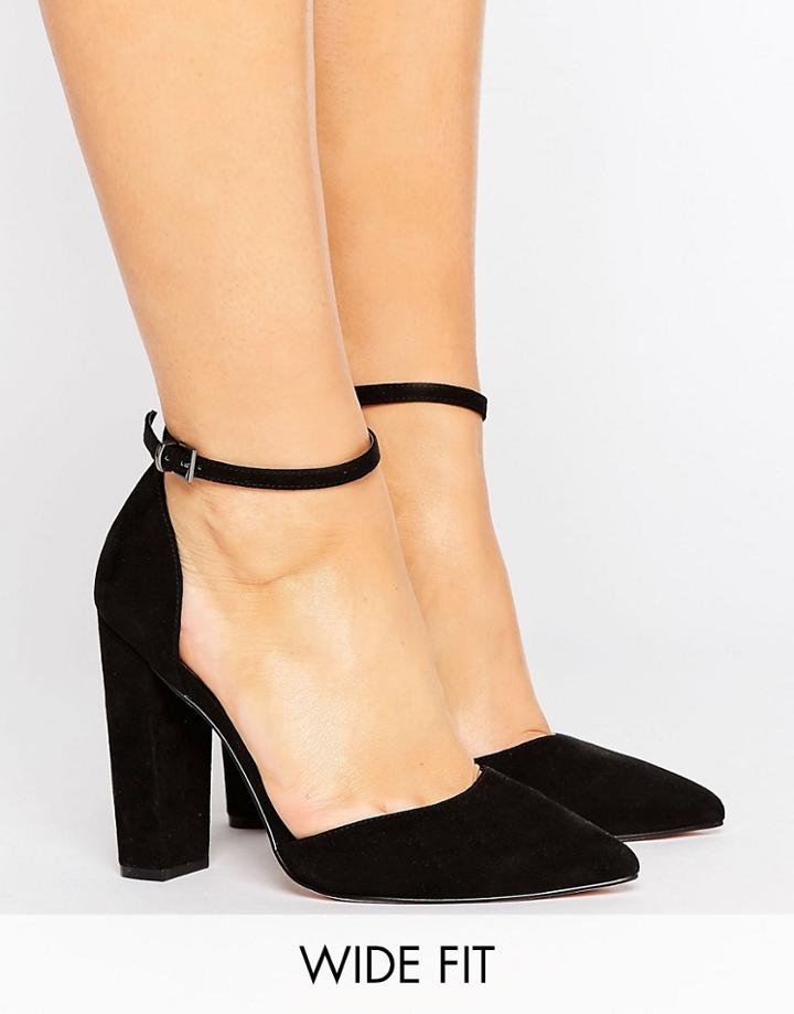Asos Penalty Wide Fit Pointed Heels - Black