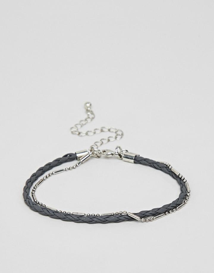 Designb Skinny Chain Bracelet In Gray - Gray