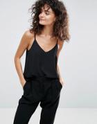 Asos Swing Cami With Double Layer - Black