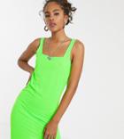 Noisy May Tall Erin Square Neck Bodycon Dress - Green