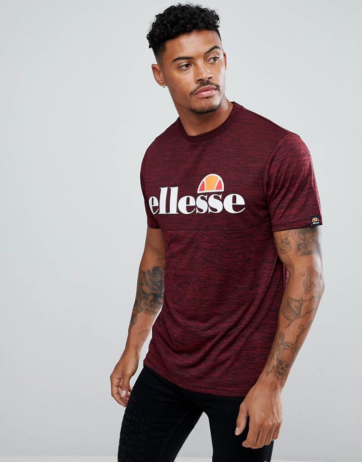 Ellesse Poly T-shirt With Large Logo In Red - Red