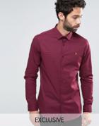 Farah Polka Dot Shirt In Slim Fit With Stretch - Red