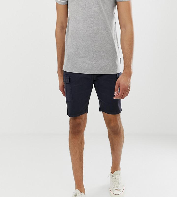 Brave Soul Slim Fit Cargo Shorts In Navy