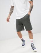 Asos Design Jersey Oversized Shorts In Khaki Marl - Green