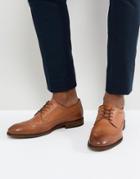 Zign Leather Brogue Lace Ups In Cognac - Brown