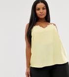 Outrageous Fortune Plus Lace Trim Cami In Yellow - Yellow
