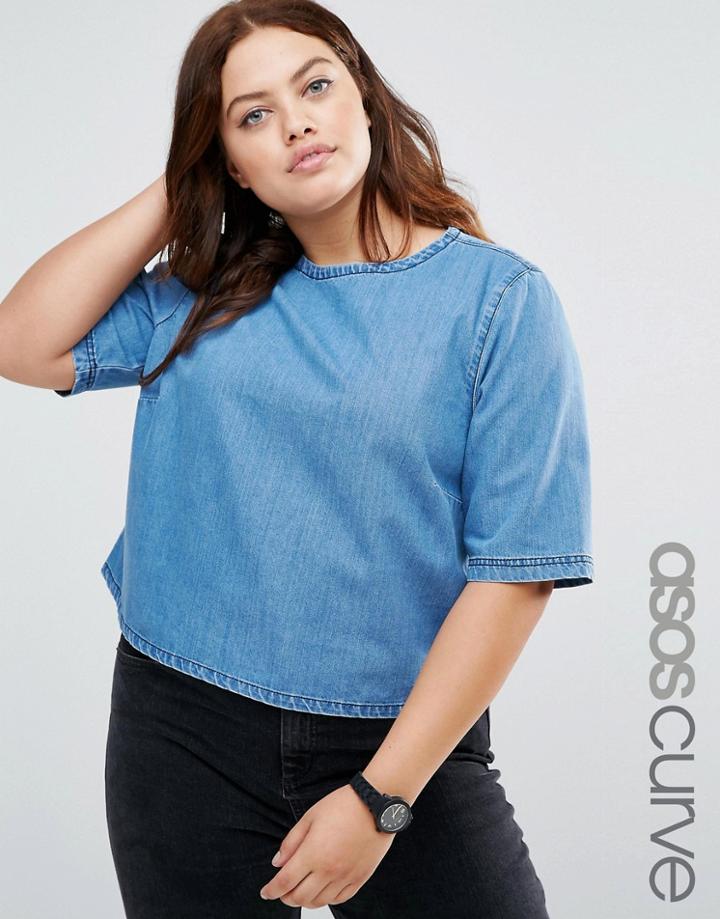 Asos Curve Denim T-shirt - Blue