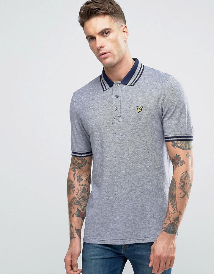 Lyle & Scott Oxford Pique Polo Eagle Logo In Navy - Navy