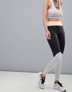 In The Style Contrast Leggings With Mesh Panel - Black