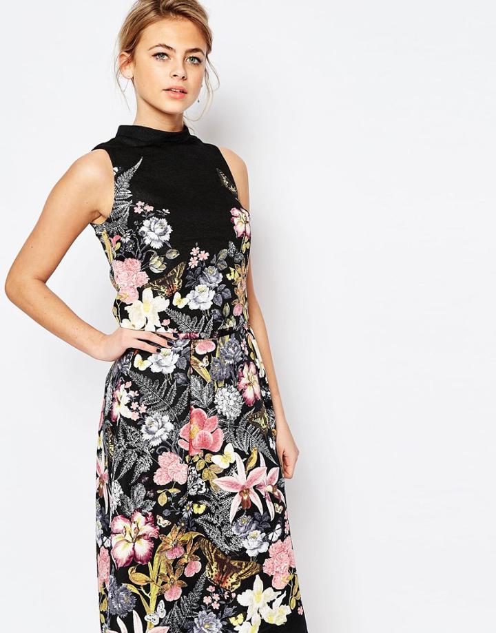 Oasis Botanical Jacquard Top - Multi