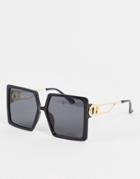 Madein Oversized Square Frame Sunglasses-black