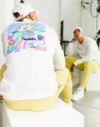 Nike Black Light Nike Daze Graphic Back Print Long Sleeve T-shirt In White