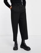 Asos Design Wide Culotte Smart Pants In Black