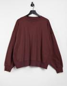 Asos Design Super Oversized Cocoon Sweatshirt With Panel Detail In Mocha-brown