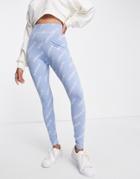 Adidas Originals 'logomania' Repeat Logo Leggings In Light Blue
