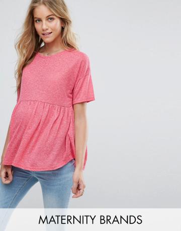 New Look Maternity Peplum Top - Pink