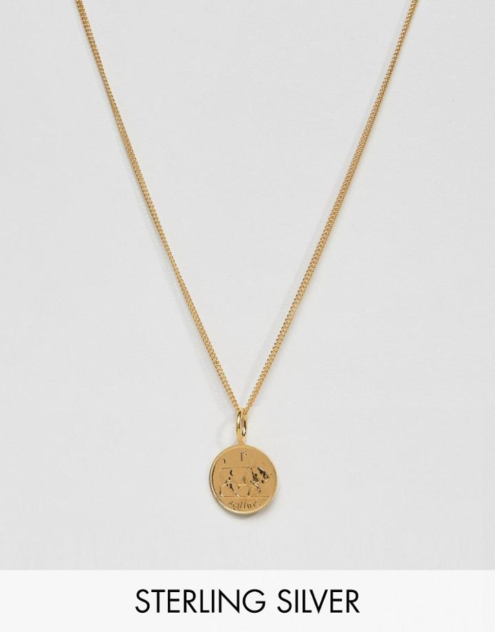 Katie Mullally Gold Plated Irish Shilling Pendant Necklace - Gold