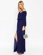 Asos Off The Shoulder Maxi Dress - Navy $23.00