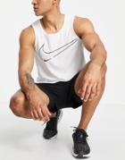 Nike Training Dri-fit 6/1 Pack Logo Tank Top In White