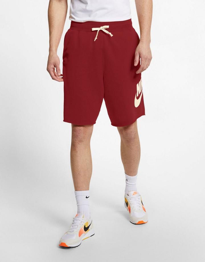 Nike Alumni Shorts In Burgundy-red