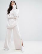 Ellesse Wide Leg Pants With Satin Side Stripe Co-ord - Purple