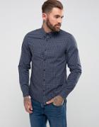 Fred Perry Three Color Basketweave Check Shirt In Blue - Blue