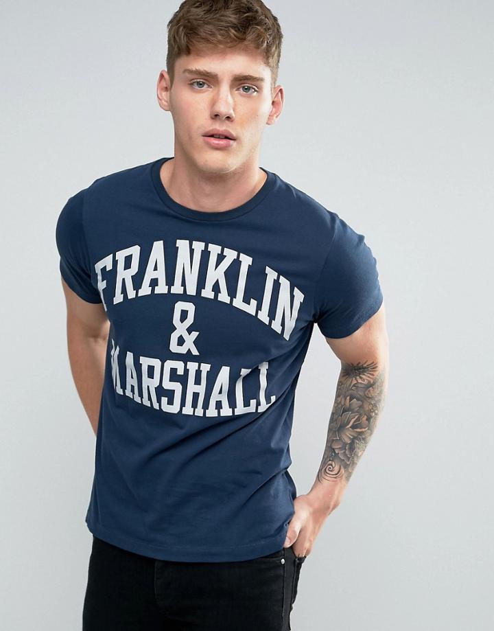 Franklin And Marshall Logo T-shirt - Navy