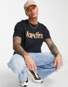 Asos Design Relaxed T-shirt In Black With Text Front Print