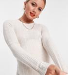 Asos Design Maternity Exclusive Sweater With Crew Neck In Rib In Oatmeal-neutral