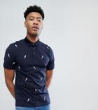 Ted Baker Tall Embroidered Polo - Navy