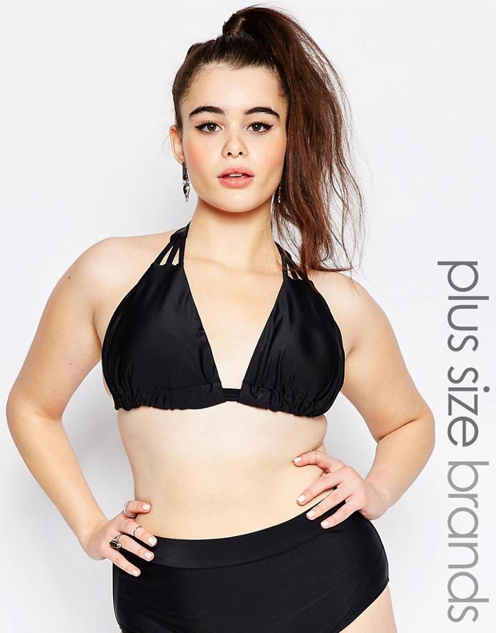 Raisins Plus Barbados Slide Halter Bikini Top - Black